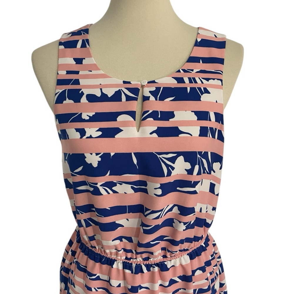 NEW WITH TAGS! Market & Spruce‎ Navy and Pink Striped Dress Size Small - Picture 4 of 12